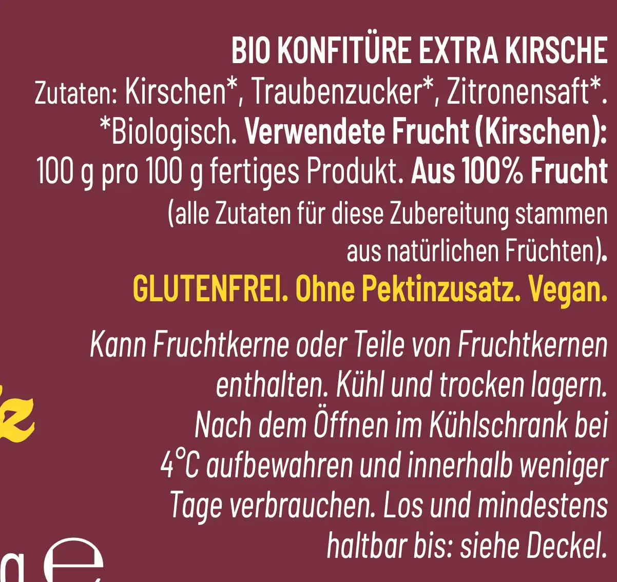 Bio Kirschkonfitüre Ölwerk - Ölwerk